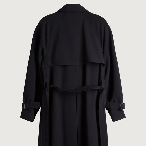OAK + FORT Oversized Trench Coat - XS - Black - Picture 4 of 9